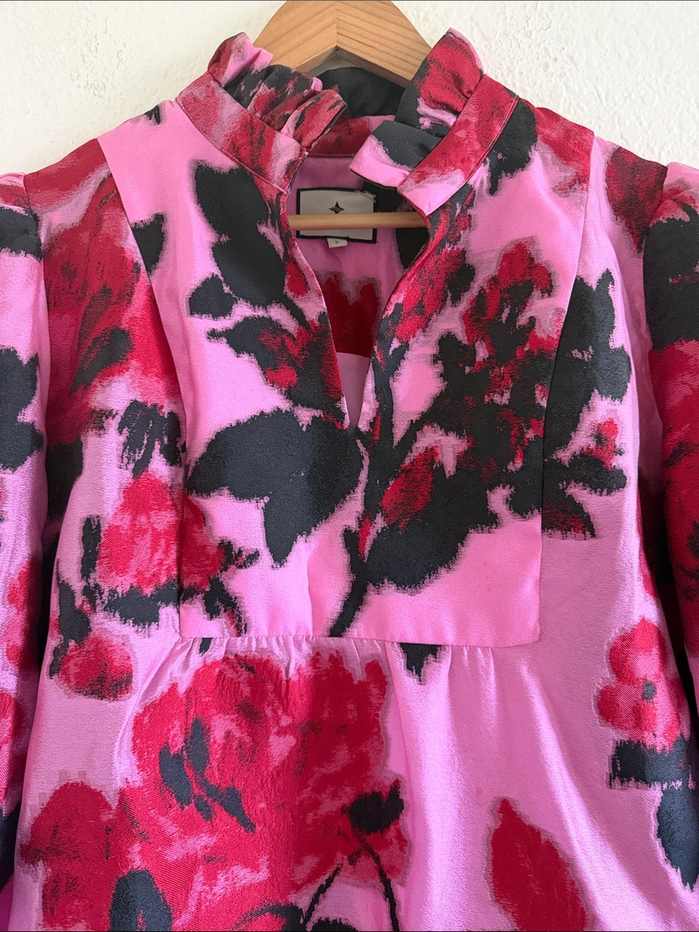 Tuckernuck Cerise Blossom Jacquard Palmerston Mini Dress size L - Picture 4 of 8